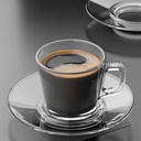 Service à café 12 pcs Azur Glass tasse et sou tasse -80ml - L'instant Express