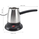 Cafetière électrique Turque en Acier Inoxydable avec Poignée Amovible 500ml -600W