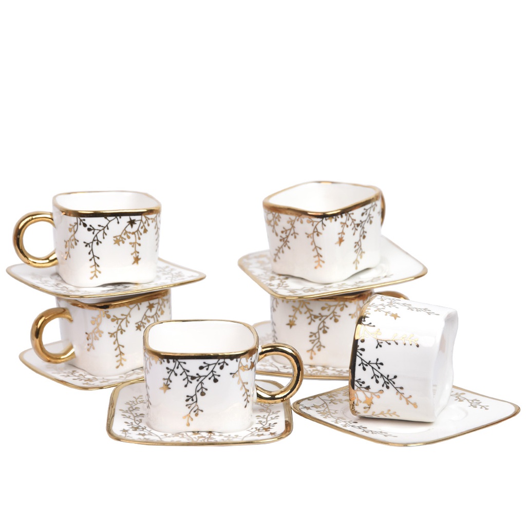 Service a Café En Porcelaine 16 pièces Avec Support