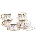 Service a Café En Porcelaine 16 pièces Avec Support