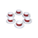 Luminarc Coffret De 6 Verres à Café Tasse et Sous Tasses – RUBIS 9 CL