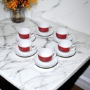 Luminarc Coffret De 6 Verres à Café Tasse et Sous Tasses – RUBIS 9 CL