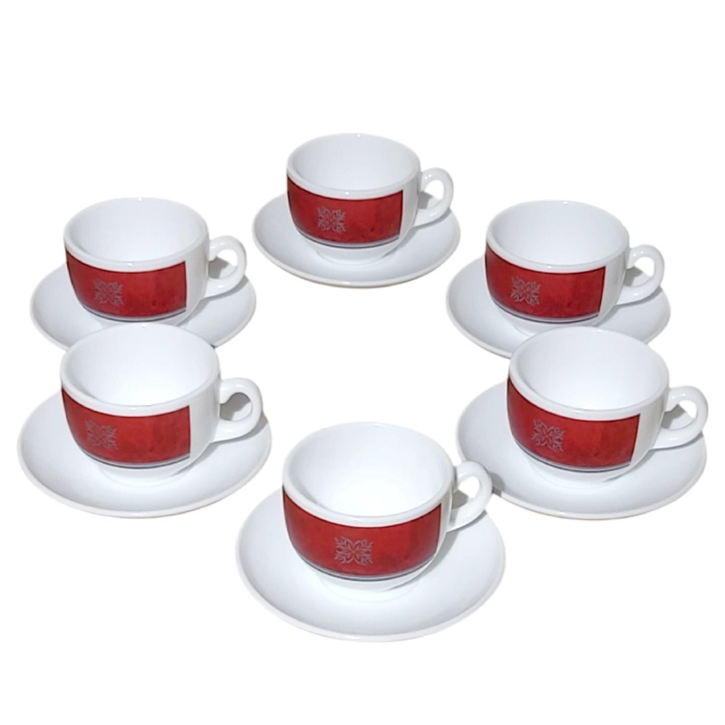 Luminarc Coffret De 6 Verres à Café Tasse et Sous Tasses – RUBIS 22 CL