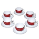 Luminarc Coffret De 6 Verres à Café Tasse et Sous Tasses – RUBIS 22 CL
