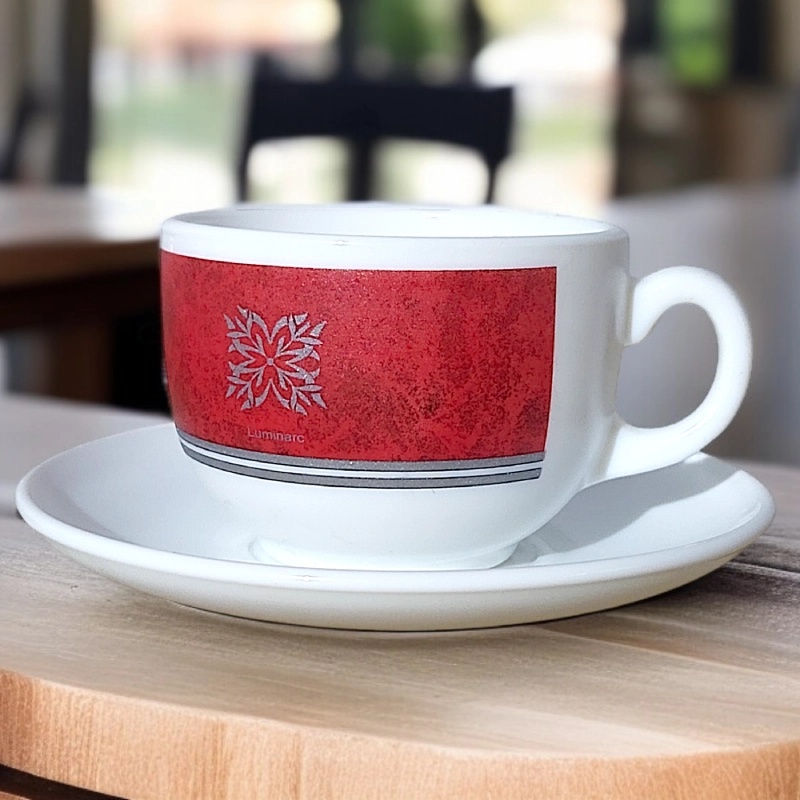 Luminarc Coffret De 6 Verres à Café Tasse et Sous Tasses – RUBIS 22 CL