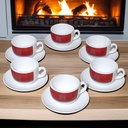 Luminarc Coffret De 6 Verres à Café Tasse et Sous Tasses – RUBIS 22 CL