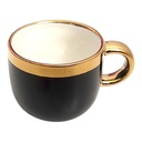 Service à Café Noir & Doré – 6 Tasses + 6 Sous-Tasses "Peace" – 10 cl