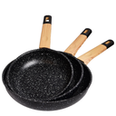 Set De 3 Poêles Granite Sizar Noir 20 , 24 et 28Cm