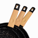 Set De 3 Poêles Granite Sizar Noir 20 , 24 et 28Cm