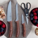 TUOMEI Série 3 Couteaux et Ciseaux R-12 (Marron )