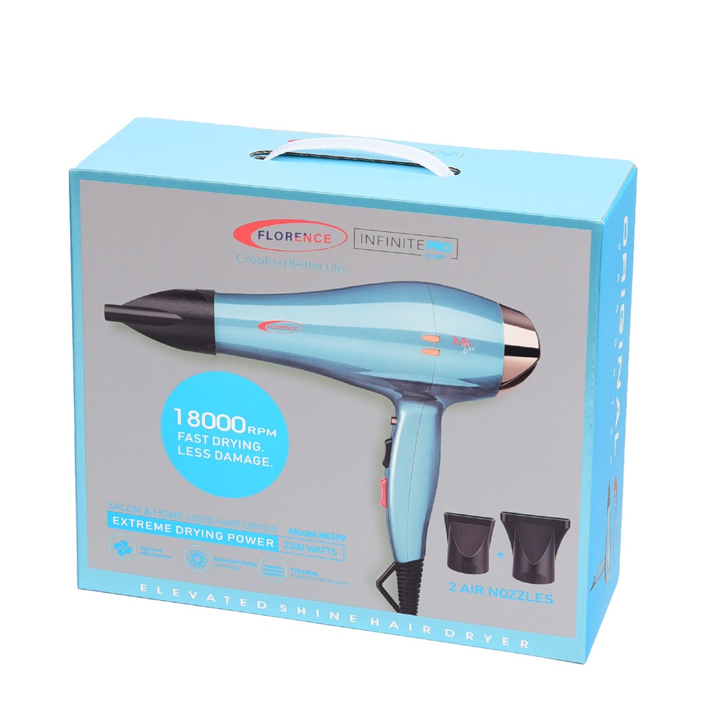 Séche Cheveux Florence HK399 - 2200W - Bleu ciel