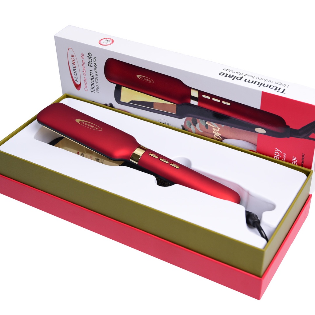 Plaque Cheveux FLORENCE HK397 - 900°F - 50W - Rouge