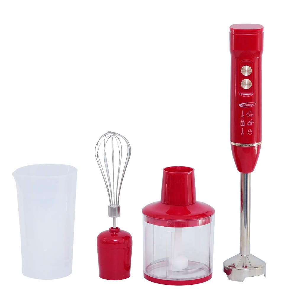 Mixeur Plongeant 4En1 Florence HK452 - 400W - Rouge