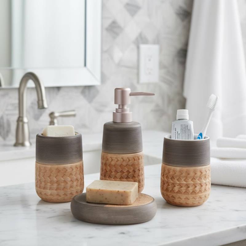 Ensemble de 4 accessoires de salle de bain en céramique GOLDEN HOUSE