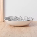 Service de Table 12 Pièces en Porcelaine – Motif Feuilles Gris