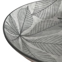 Service de Table 12 Pièces en Porcelaine – Motif Feuilles Gris