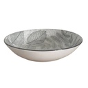 Service de Table 12 Pièces en Porcelaine – Motif Feuilles Gris