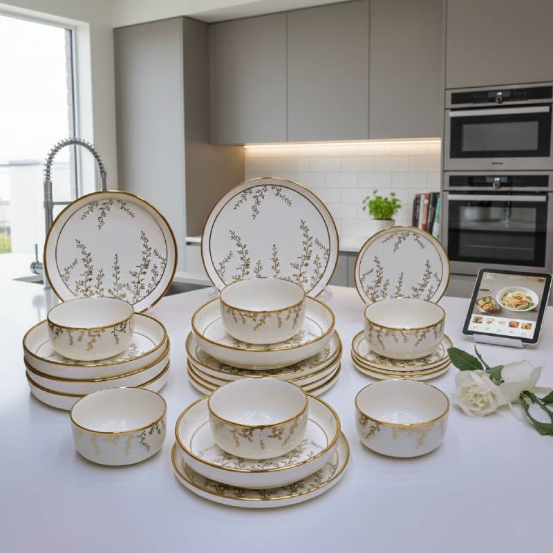 Service à Table en Porcelaine 24 Pièces Golden House