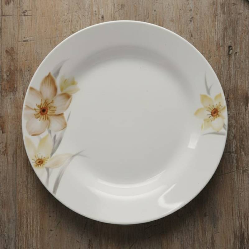 Service à Table 20 Pièces en Porcelaine - Floral Biege