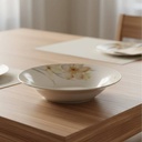 Service à Table 20 Pièces en Porcelaine - Floral Biege