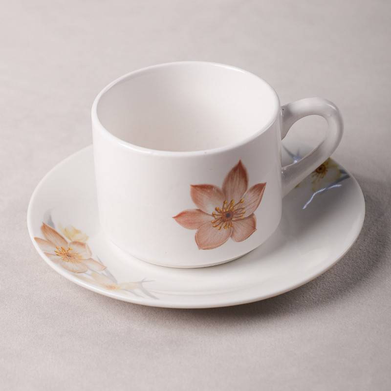 Service à Table 20 Pièces en Porcelaine - Floral Jaune