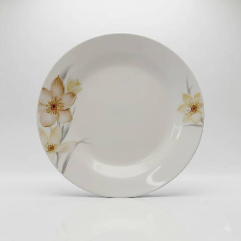 Service à Table 12 Pièces en Porcelaine - Floral Beige