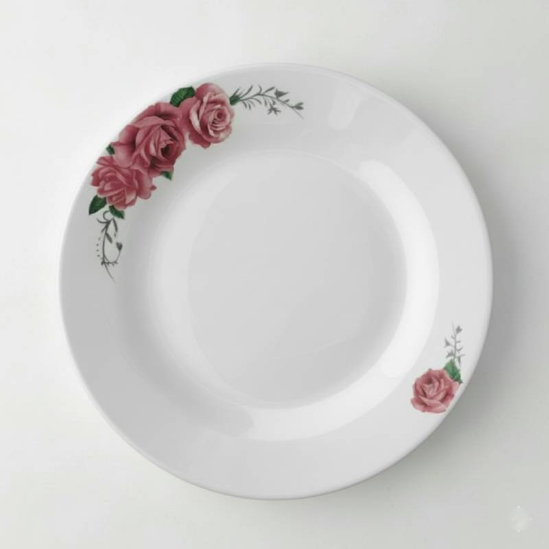 Service à Table 12 Pièces en Porcelaine - Floral Rose