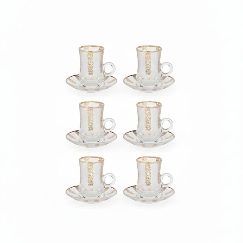 Lot De 6 Verres à Thé Avec Sous-Tasses