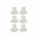Lot De 6 Verres à Thé Avec Sous-Tasses