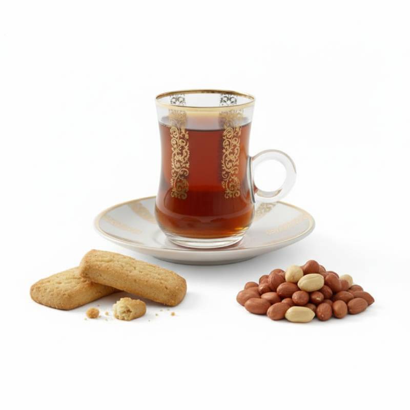 Lot De 6 Verres à Thé Avec Sous-Tasses