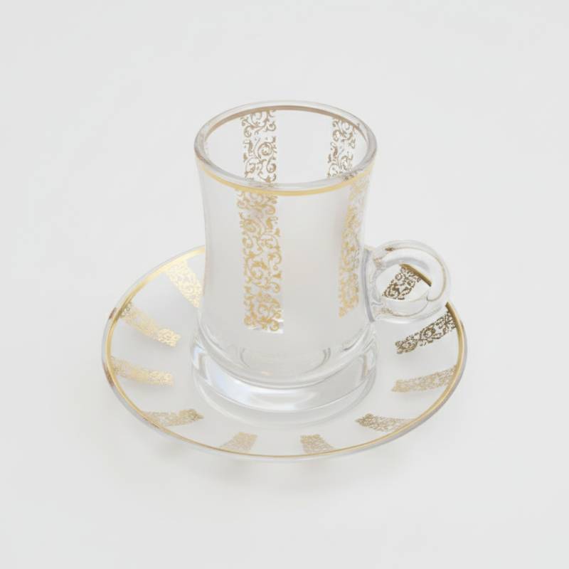 Lot De 6 Verres à Thé Avec Sous-Tasses