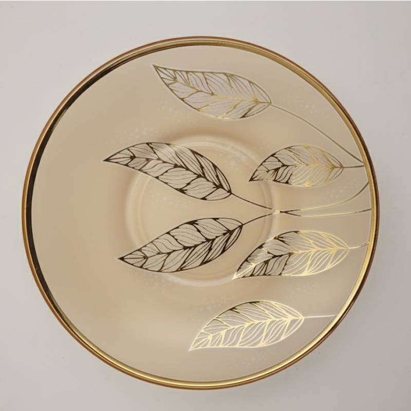 Lot De 6 Verres à Thé Avec Sous-Tasses - Motif Feuilles