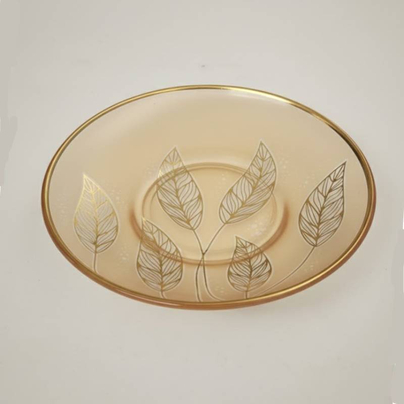 Lot De 6 Verres à Thé Avec Sous-Tasses - Motif Feuilles