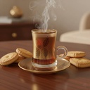 Lot De 6 Verres à Thé Avec Sous-Tasses - Motif Feuilles