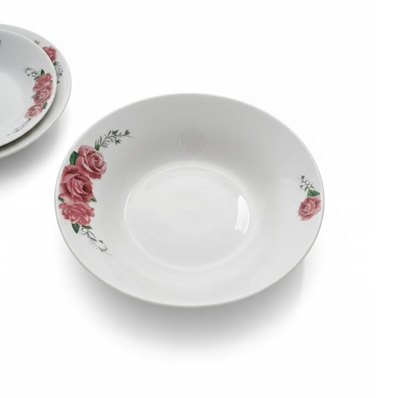 Service à Table 20 Pièces en Porcelaine - Floral Rose