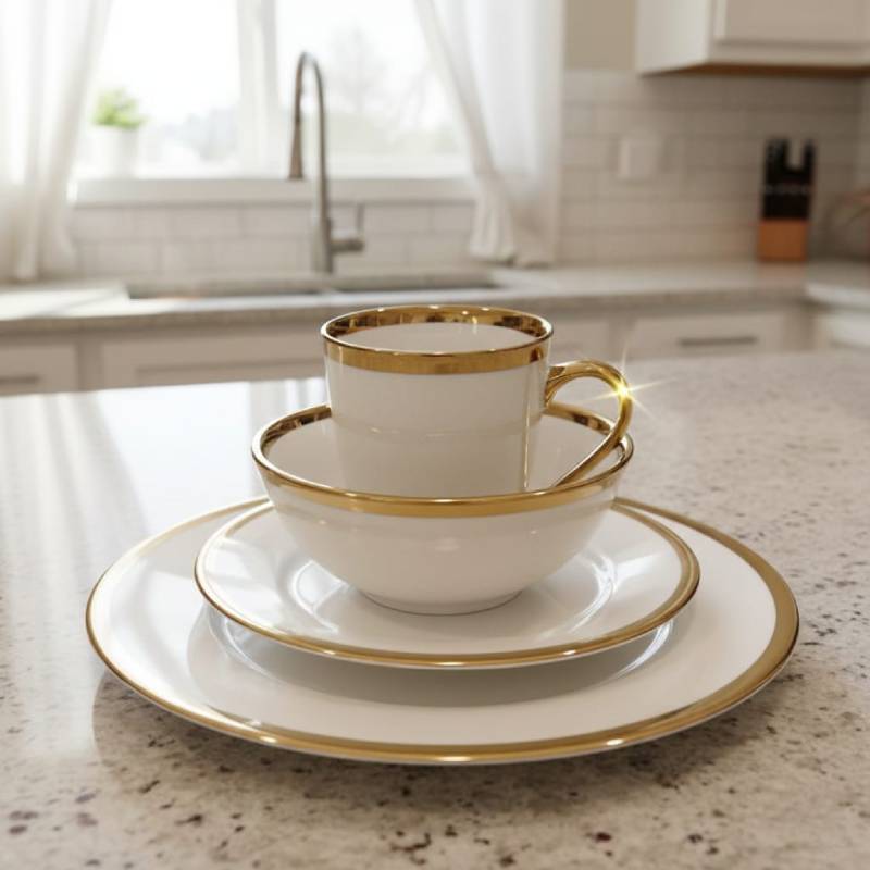 Service de Table 16 Pièces en Porcelaine - Motif 2