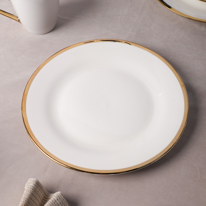 Service de Table 16 Pièces en Porcelaine - Royal Gold Line