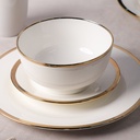 Service de Table 16 Pièces en Porcelaine - Royal Gold Line