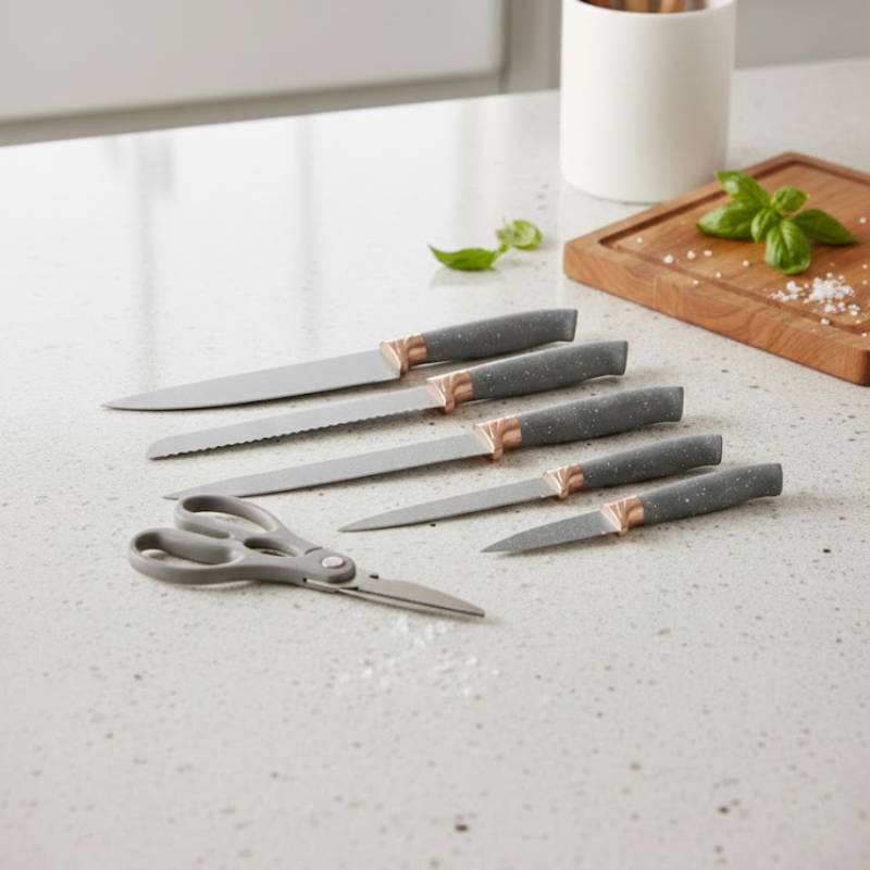 Set d'ustensiles de cuisine 19 pièces en silicone - Gris