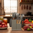 Set d'ustensiles de cuisine 19 pièces en silicone - Gris