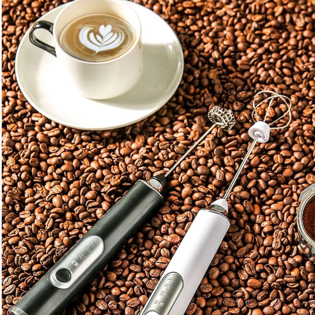 Mousseur à Lait 2 en 1 Rechargeable Florence 4W 9000RPM Blanc