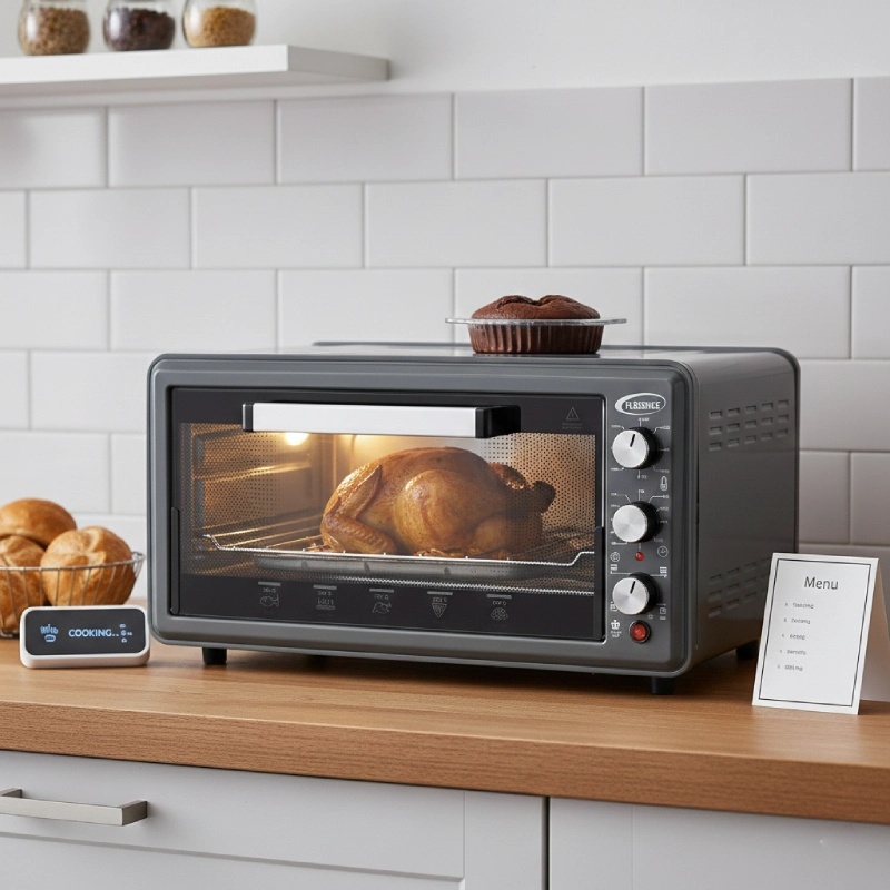 Four Électrique Florence 52L 1500W – Avec Tournebroche & Turbo -Gris