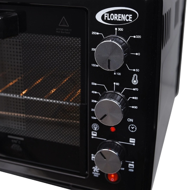 Four Électrique Florence 52L 1500W – Avec Tournebroche & Turbo -Noir