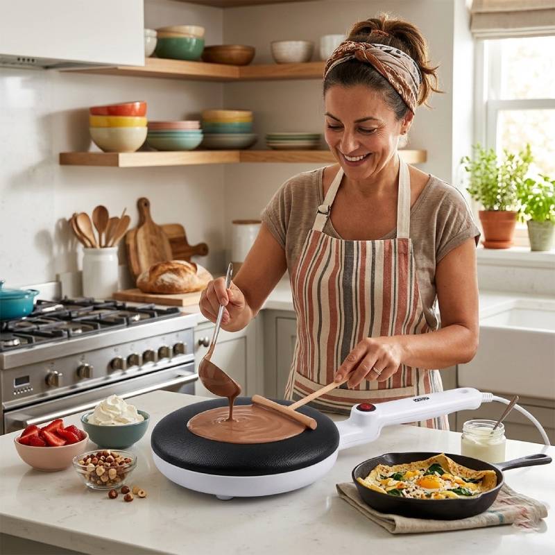 Machine à Crêpes DSP – 20 cm – 650W – Blanc