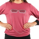 Jogging femme rose motif lunette avec un coude noir 