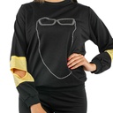 JOGGING FEMME NOIR MOTIF LUNETTE AVEC UN COUDE JAUNE