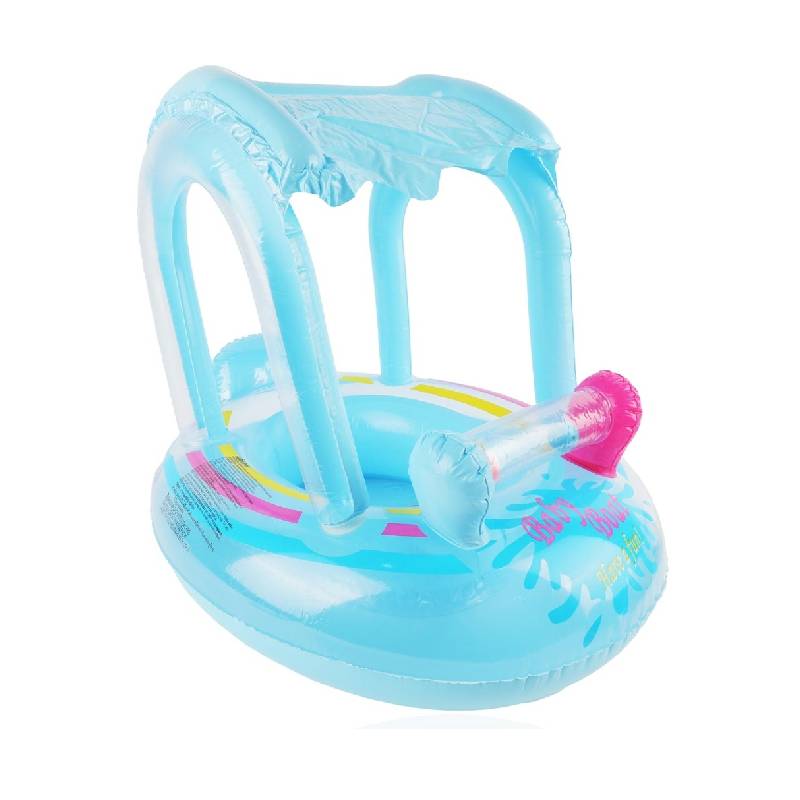[BS2881-2GO-Bleu] SAINTEVE Bouée gonflable avec tente anti soleil - 1-2 ans (Bleu)