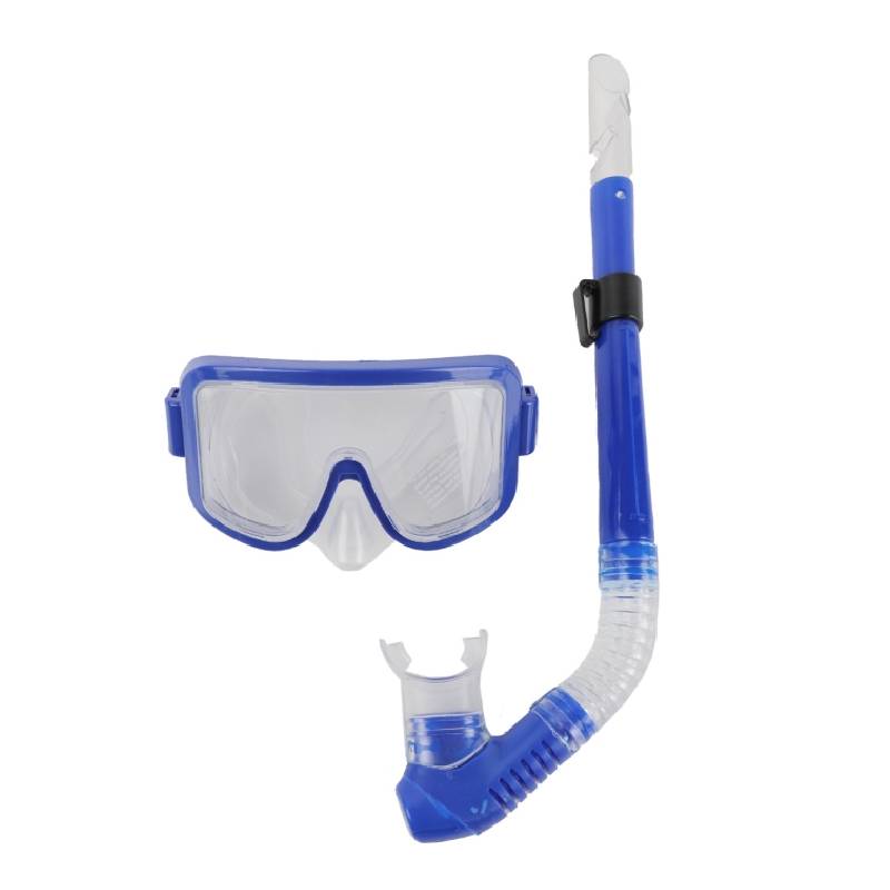 [MT2875-5GO-Bleu] FEILANG Kit de plongée Masque et Tuba style aviateur - Enfant/Adulte - 3+ ans (Bleu)