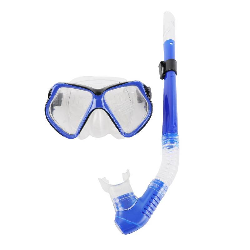 [MT2875-6GO-Bleu] FEILANG Kit de plongée Masque et Tuba - Enfant/Adulte (Bleu)