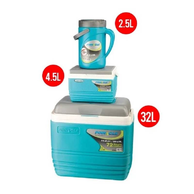 PINNACLE Pack de 3 Glacières isolé Portable - BPA Free - 32L/4.5L/2.5L